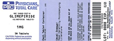 Glimepiride Tablets 1 mg Label (1mg Package Label)